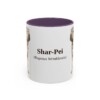 11oz Shar-Pei Latin Mug, Purple, front view
