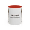 11oz Shar-Pei Latin Mug, Red, front view