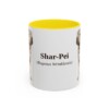 11oz Shar-Pei Latin Mug, Yellow, front view