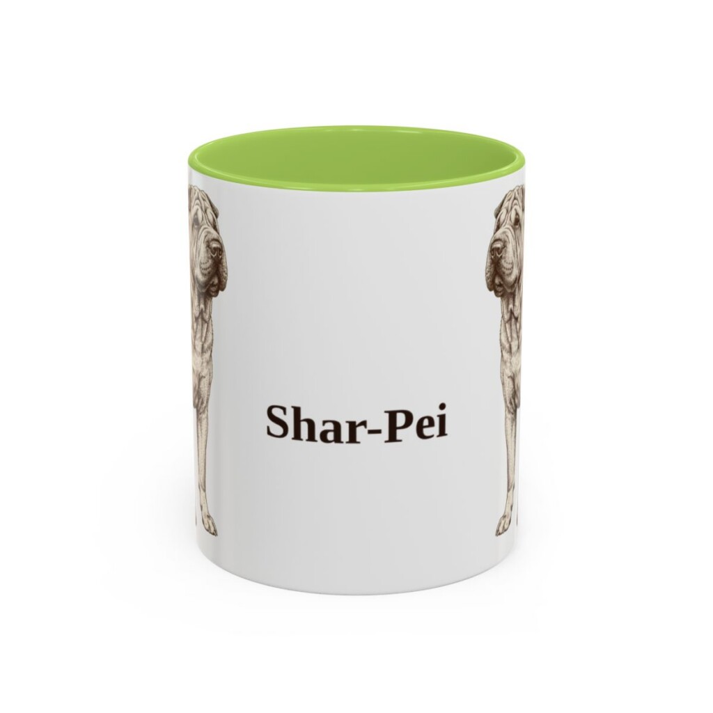 11oz Shar-Pei Mug, Light Green, front view
