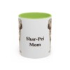 11oz Shar-Pei Dog Mom Mug, Light Green, front view