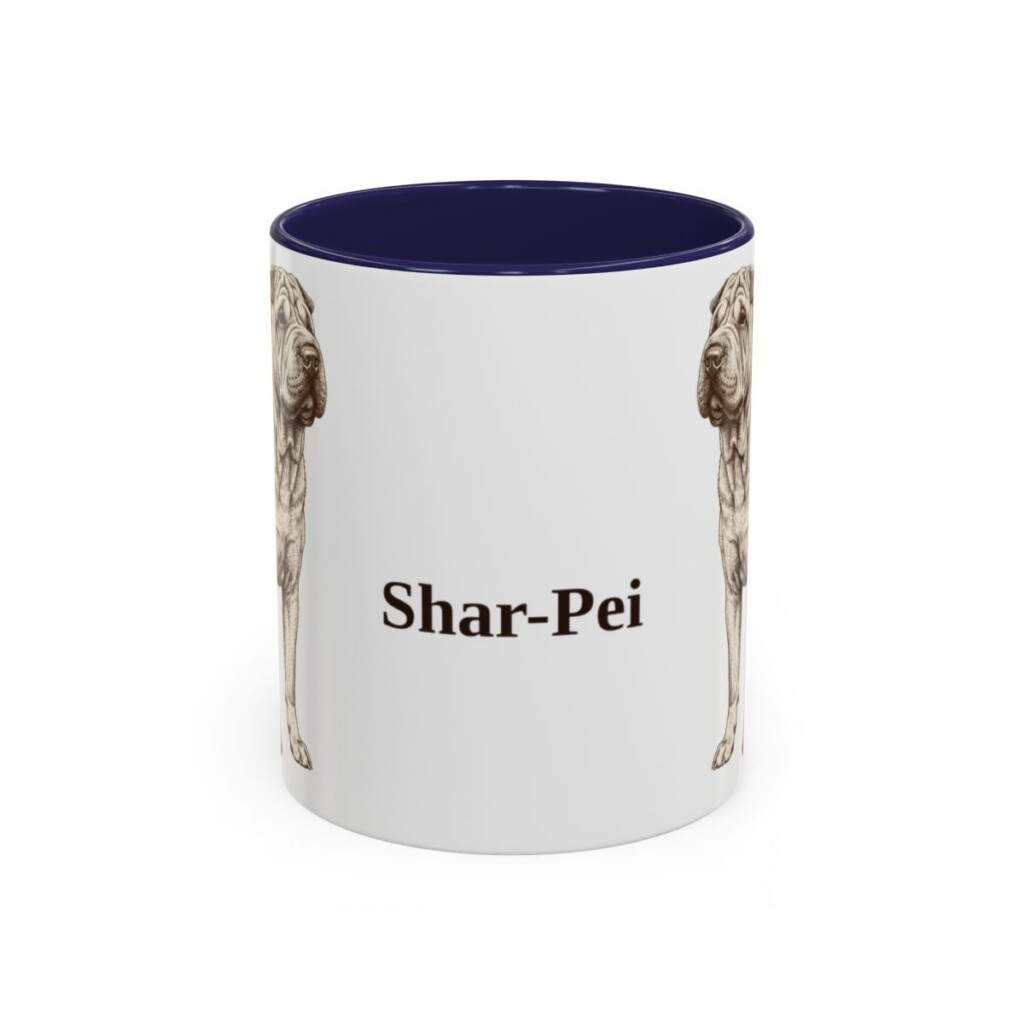 11oz Shar-Pei Mug, Navy, front view