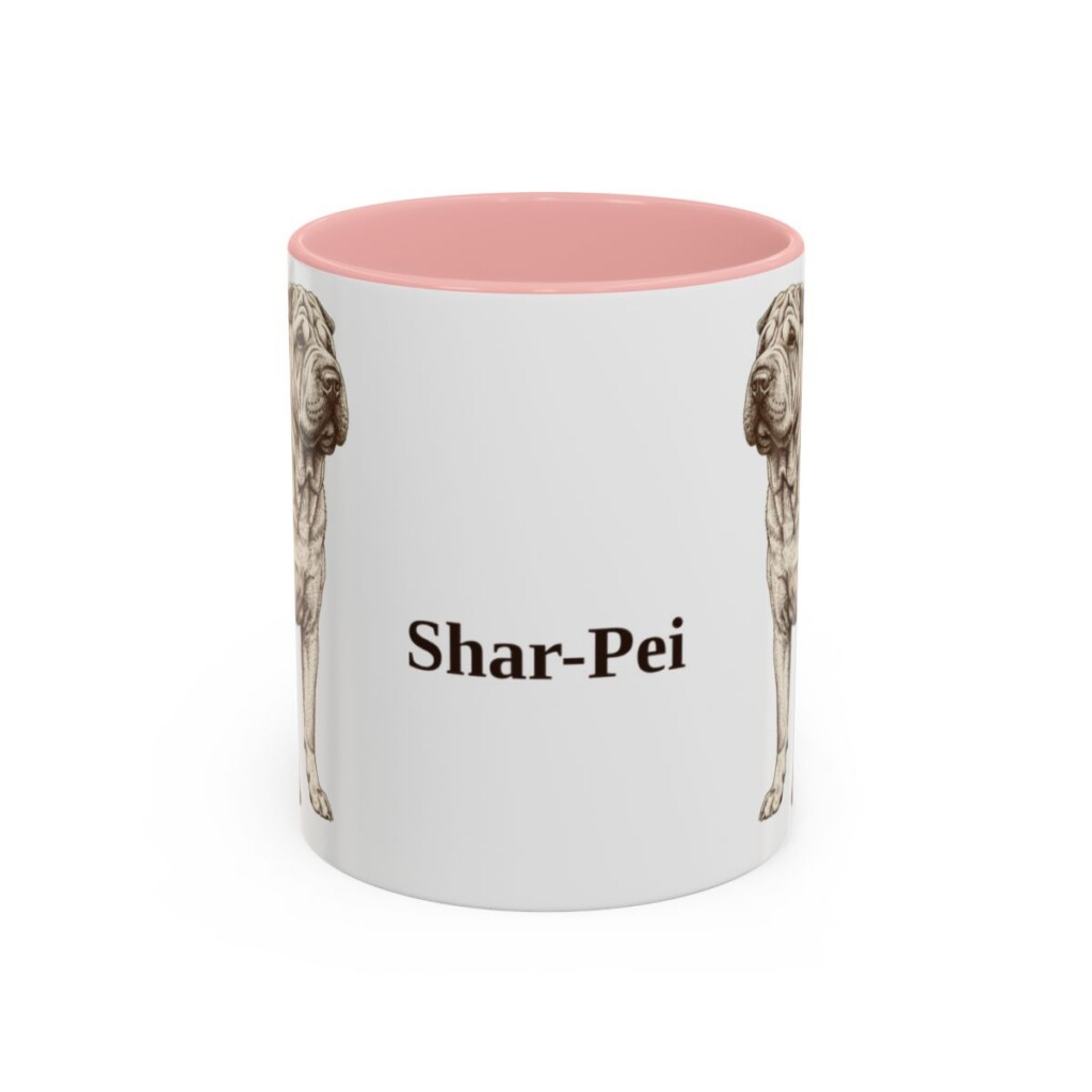 11oz Shar-Pei Mug, Pink, front view