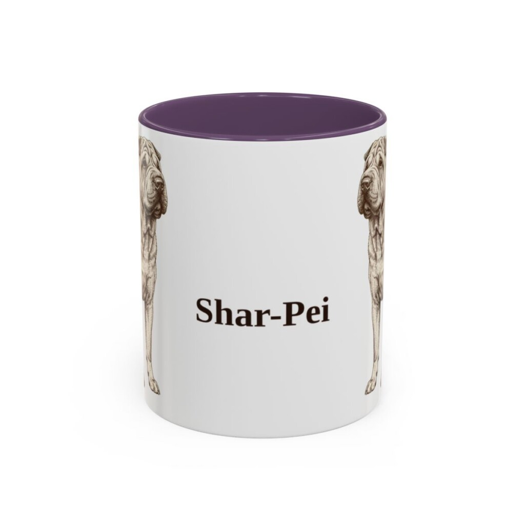 11oz Shar-Pei Mug, Purple, front view