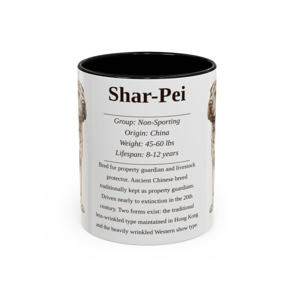 11oz Shar-Pei Mug, Black, front view