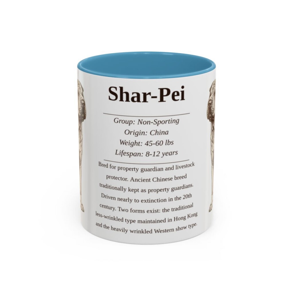 11oz Shar-Pei Mug, Light Blue, front view