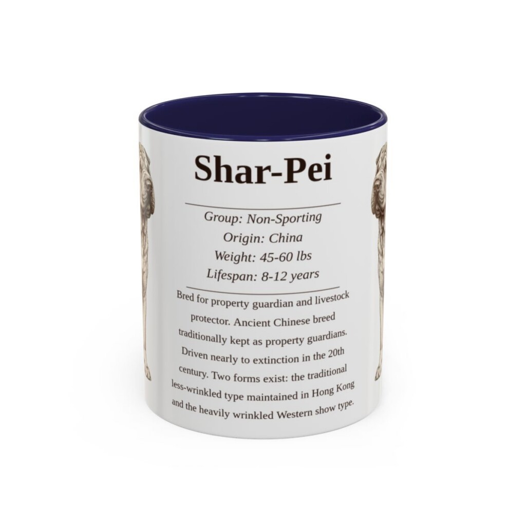 11oz Shar-Pei Mug, Navy, front view