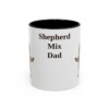 11oz Shepherd Mix Dog Dad Mug, Black, front view