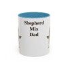 11oz Shepherd Mix Dog Dad Mug, Light Blue, front view