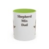 11oz Shepherd Mix Dog Dad Mug, Light Green, front view