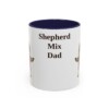 11oz Shepherd Mix Dog Dad Mug, Navy, front view