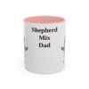 11oz Shepherd Mix Dog Dad Mug, Pink, front view
