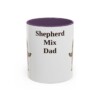 11oz Shepherd Mix Dog Dad Mug, Purple, front view
