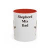 11oz Shepherd Mix Dog Dad Mug, Red, front view