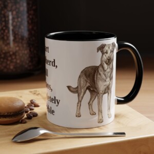 11oz Funny Shepherd Mix Mug, Black, lifestyle photo