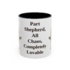 11oz Funny Shepherd Mix Mug, Black, front view