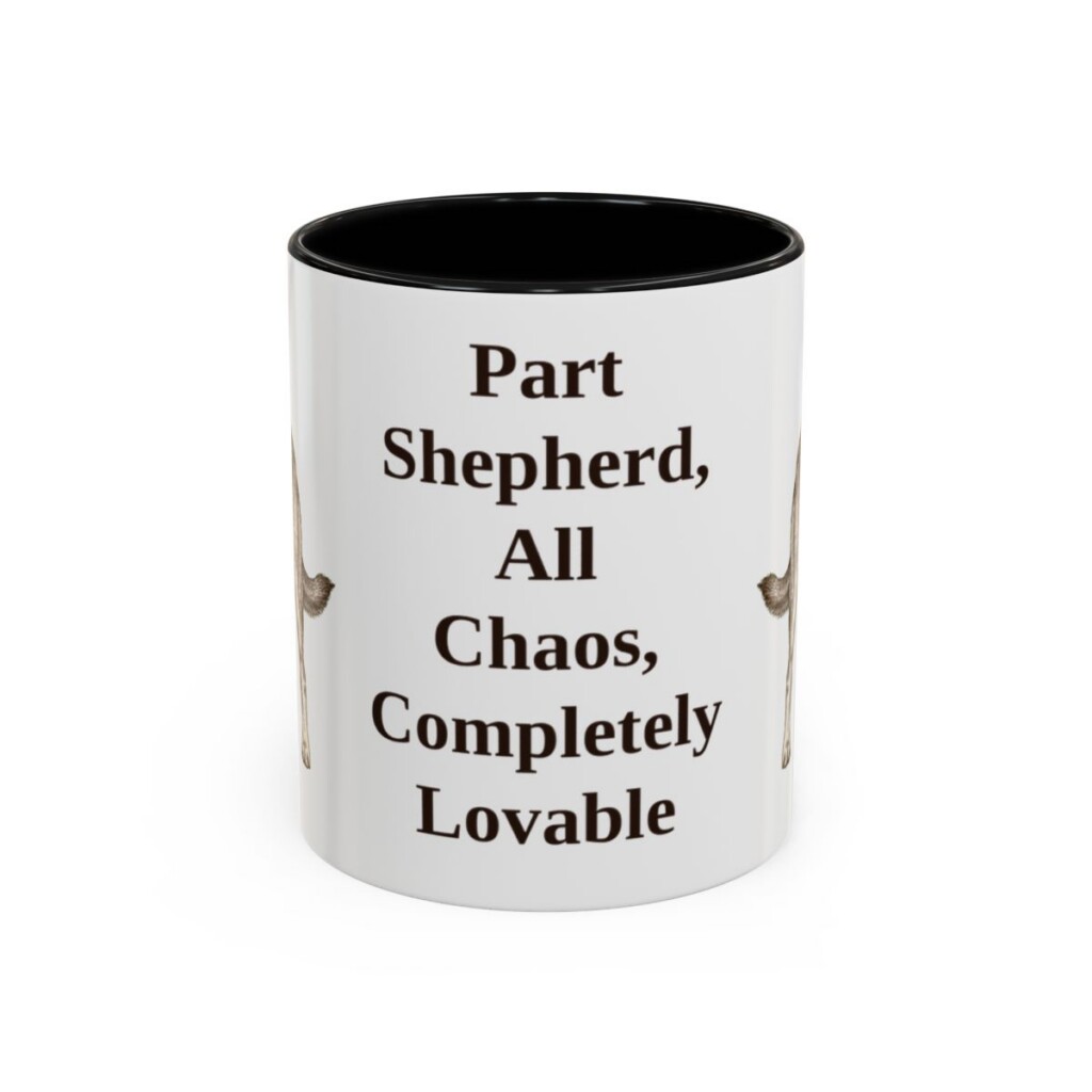 11oz Funny Shepherd Mix Mug, Black, front view