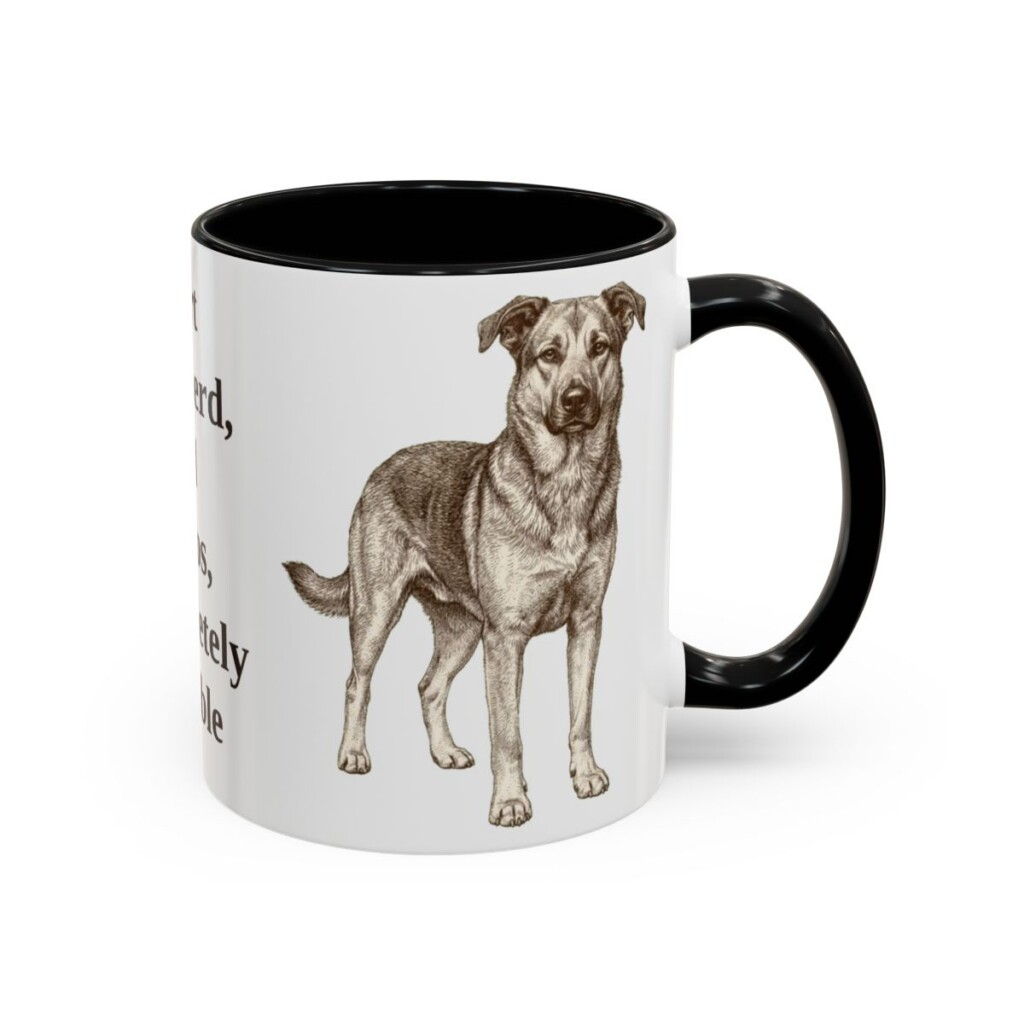 11oz Funny Shepherd Mix Mug, Black, right side view