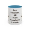 11oz Funny Shepherd Mix Mug, Light Blue, front view