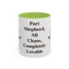 11oz Funny Shepherd Mix Mug, Light Green, front view