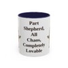 11oz Funny Shepherd Mix Mug, Navy, front view