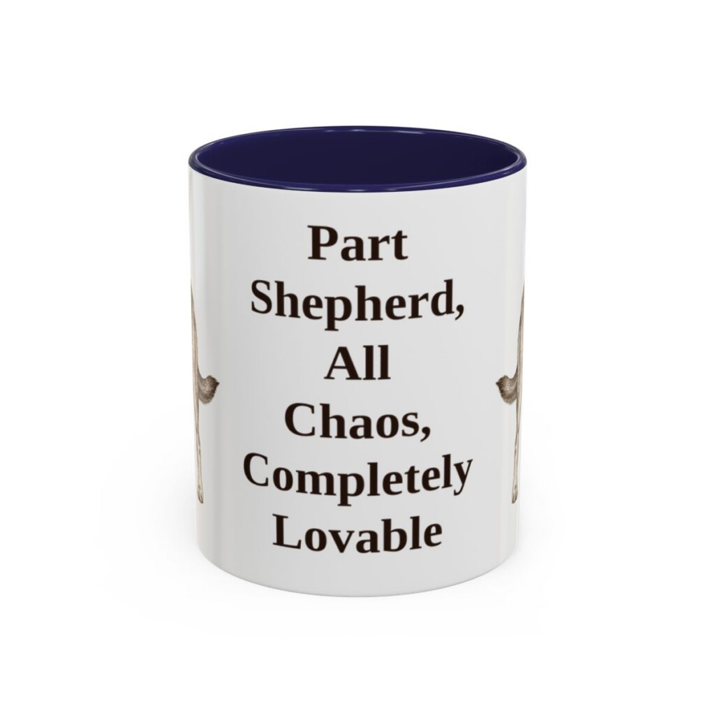 11oz Funny Shepherd Mix Mug, Navy, front view