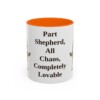 11oz Funny Shepherd Mix Mug, Orange, front view