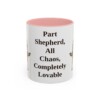 11oz Funny Shepherd Mix Mug, Pink, front view