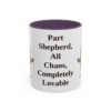 11oz Funny Shepherd Mix Mug, Purple, front view