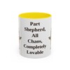 11oz Funny Shepherd Mix Mug, Yellow, front view