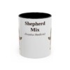 11oz Shepherd Mix Latin Mug, Black, front view