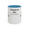 11oz Shepherd Mix Latin Mug, Light Blue, front view