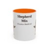11oz Shepherd Mix Latin Mug, Orange, front view