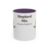 11oz Shepherd Mix Latin Mug, Purple, front view