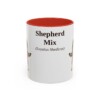 11oz Shepherd Mix Latin Mug, Red, front view