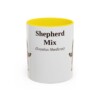 11oz Shepherd Mix Latin Mug, Yellow, front view
