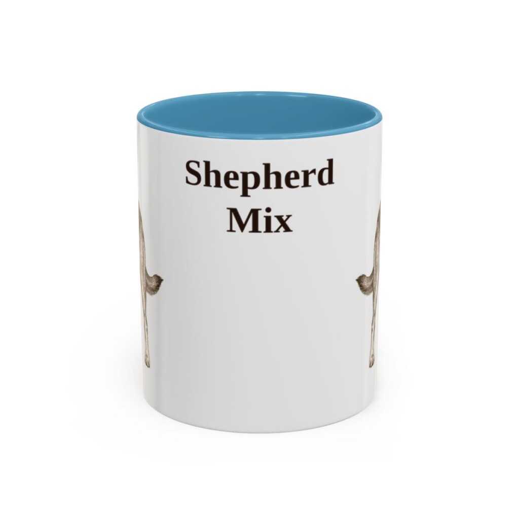 11oz Shepherd Mix Mug, Light Blue, front view