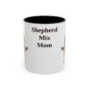 11oz Shepherd Mix Dog Mom Mug, Black, front view