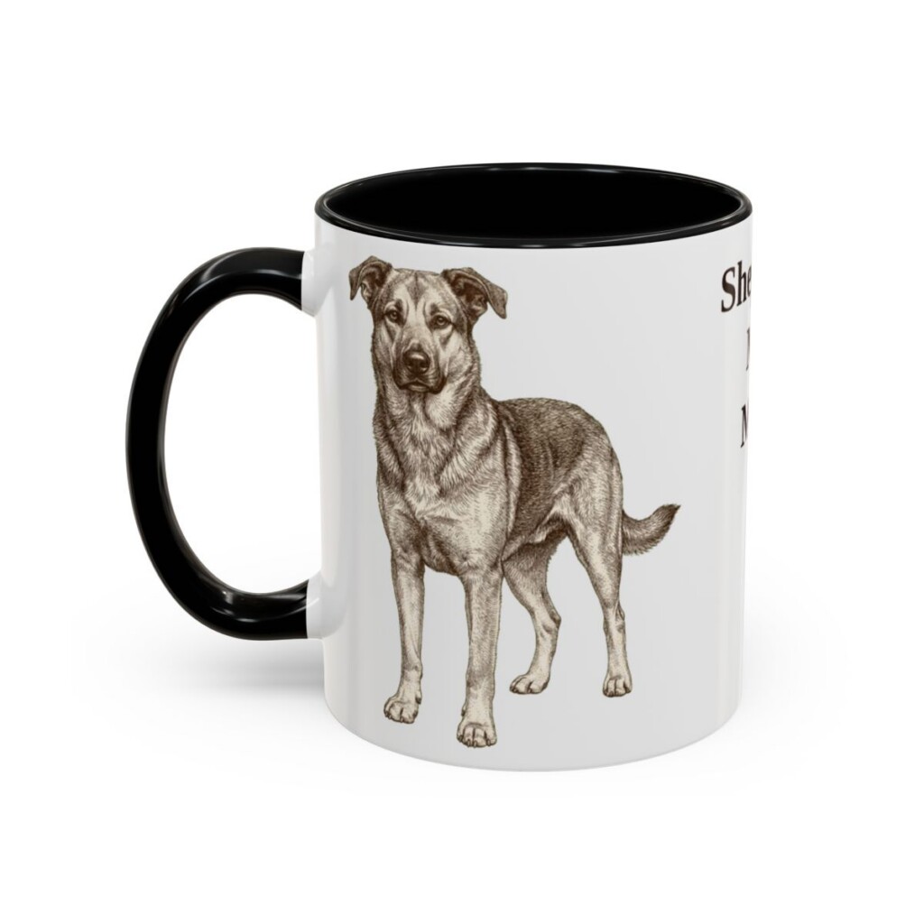11oz Shepherd Mix Dog Mom Mug, Black, left side view
