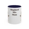 11oz Shepherd Mix Dog Mom Mug, Navy, front view