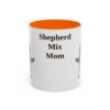 11oz Shepherd Mix Dog Mom Mug, Orange, front view