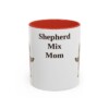 11oz Shepherd Mix Dog Mom Mug, Red, front view