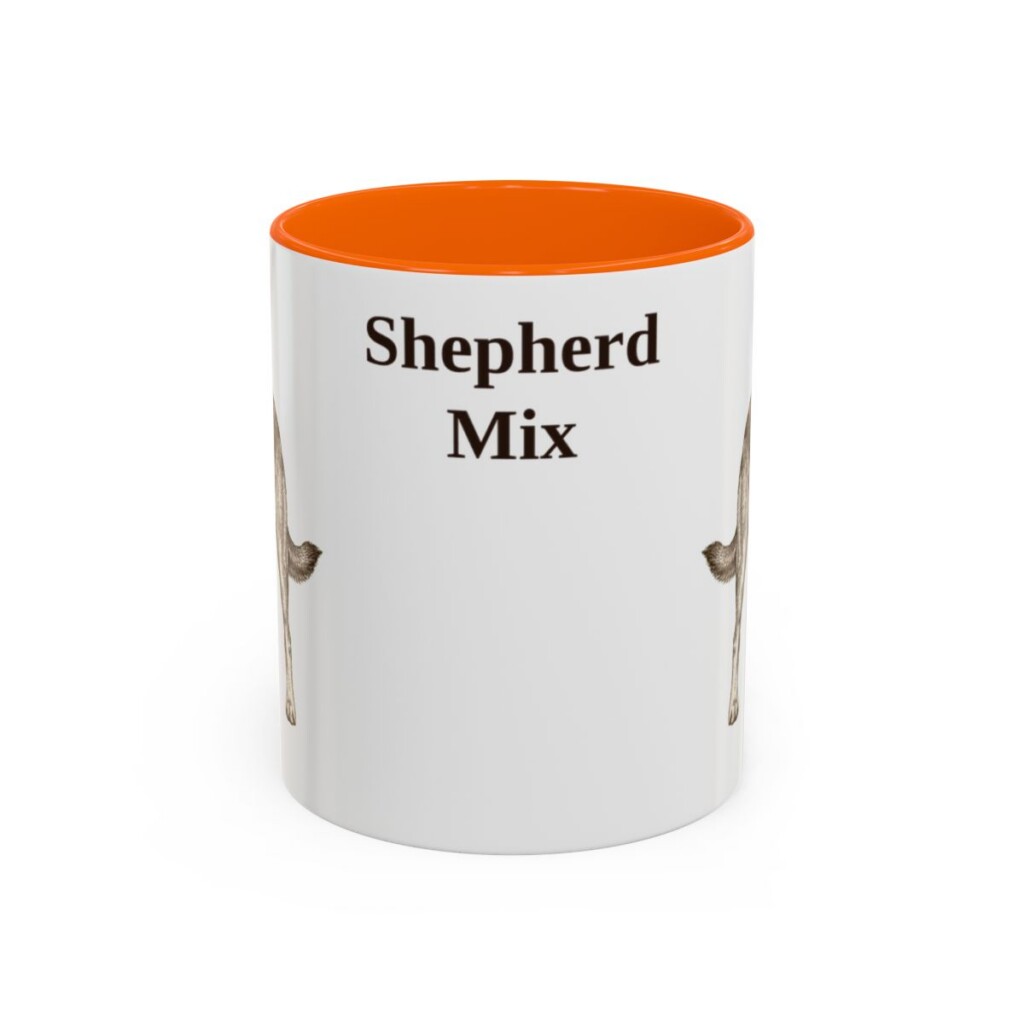 11oz Shepherd Mix Mug, Orange, front view