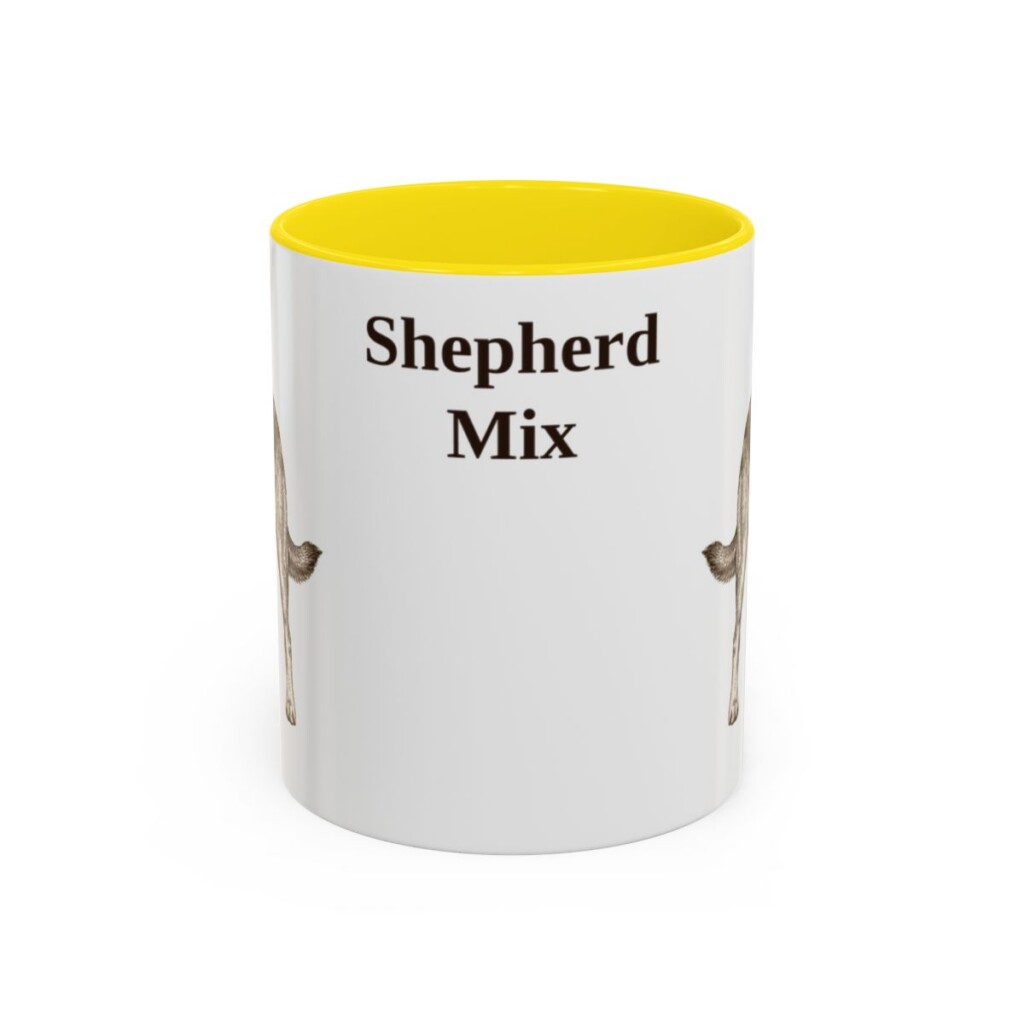 11oz Shepherd Mix Mug, Yellow, front view