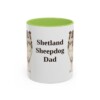 11oz-shetland-sheepdog-mug-dad-light-green 11oz Shetland Sheepdog Dog Dad Mug, Light Green, front view