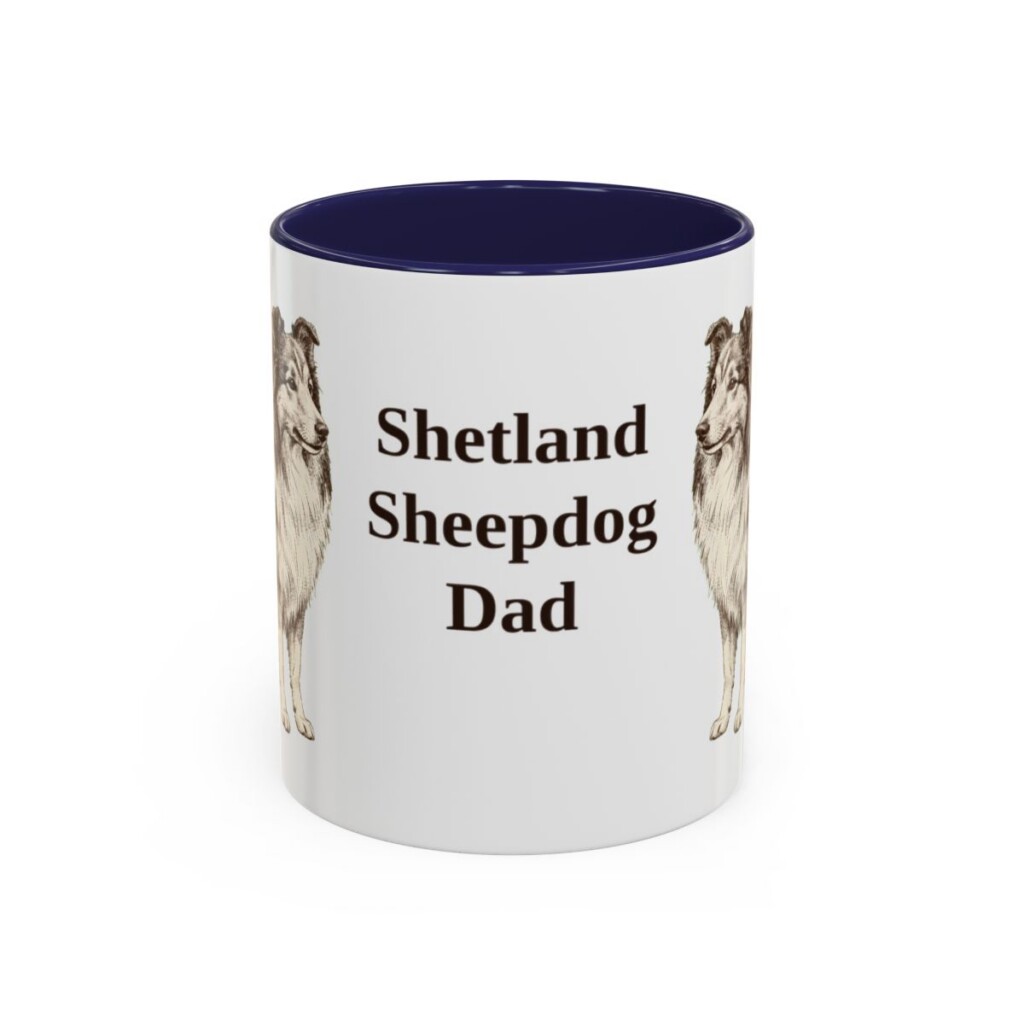 11oz-shetland-sheepdog-mug-dad-navy 11oz Shetland Sheepdog Dog Dad Mug, Navy, front view