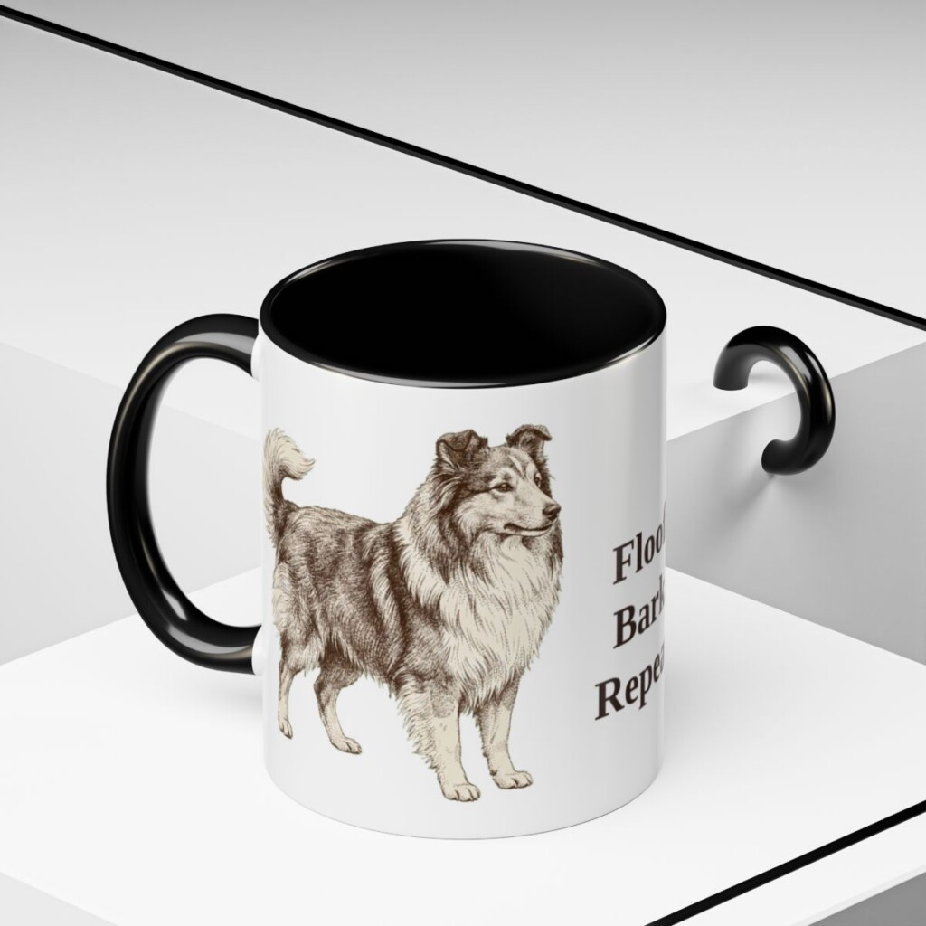 11oz-shetland-sheepdog-mug-humor-black-context-2 11oz Funny Shetland Sheepdog Mug, Black, lifestyle photo