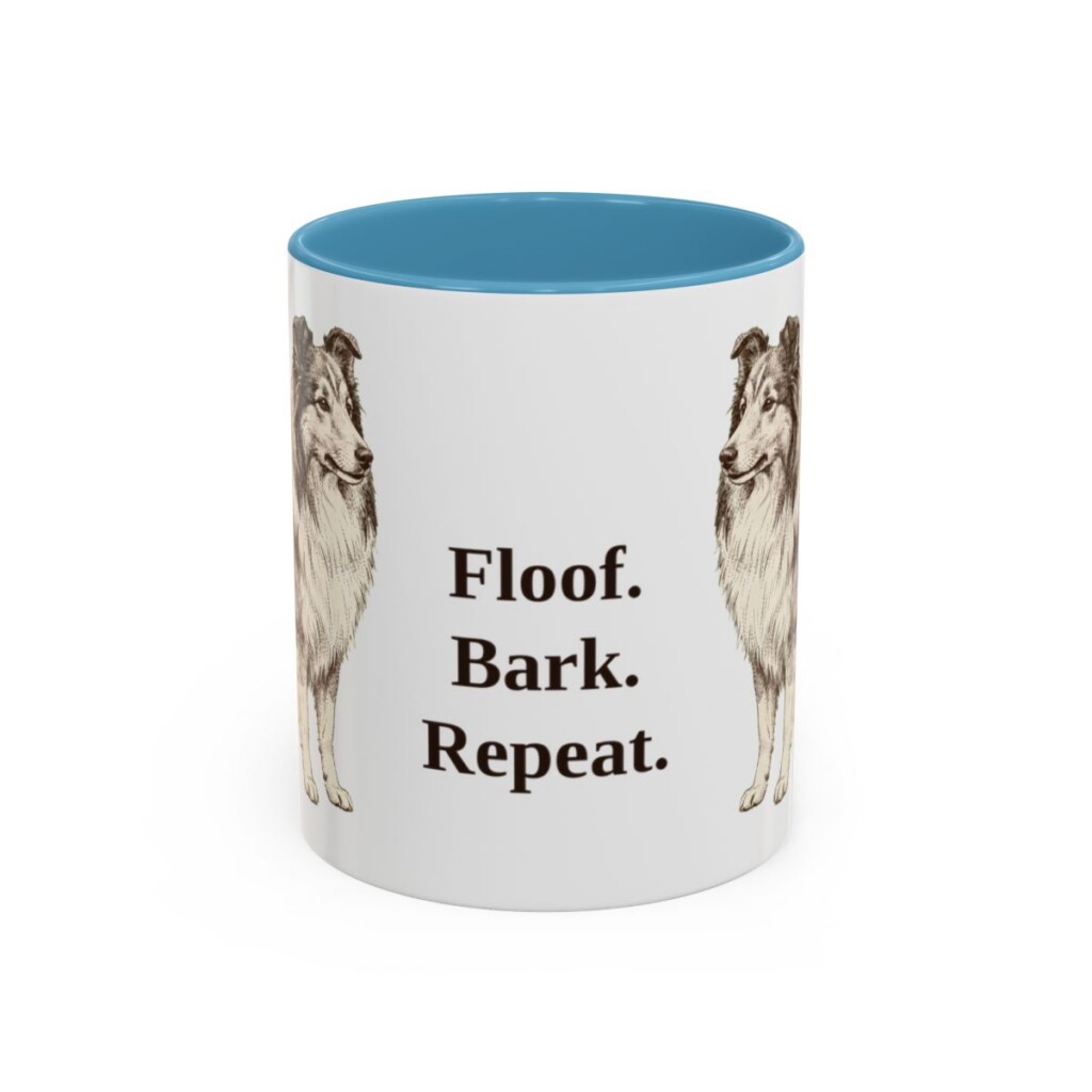 11oz-shetland-sheepdog-mug-humor-light-blue 11oz Funny Shetland Sheepdog Mug, Light Blue, front view