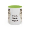 11oz-shetland-sheepdog-mug-humor-light-green 11oz Funny Shetland Sheepdog Mug, Light Green, front view