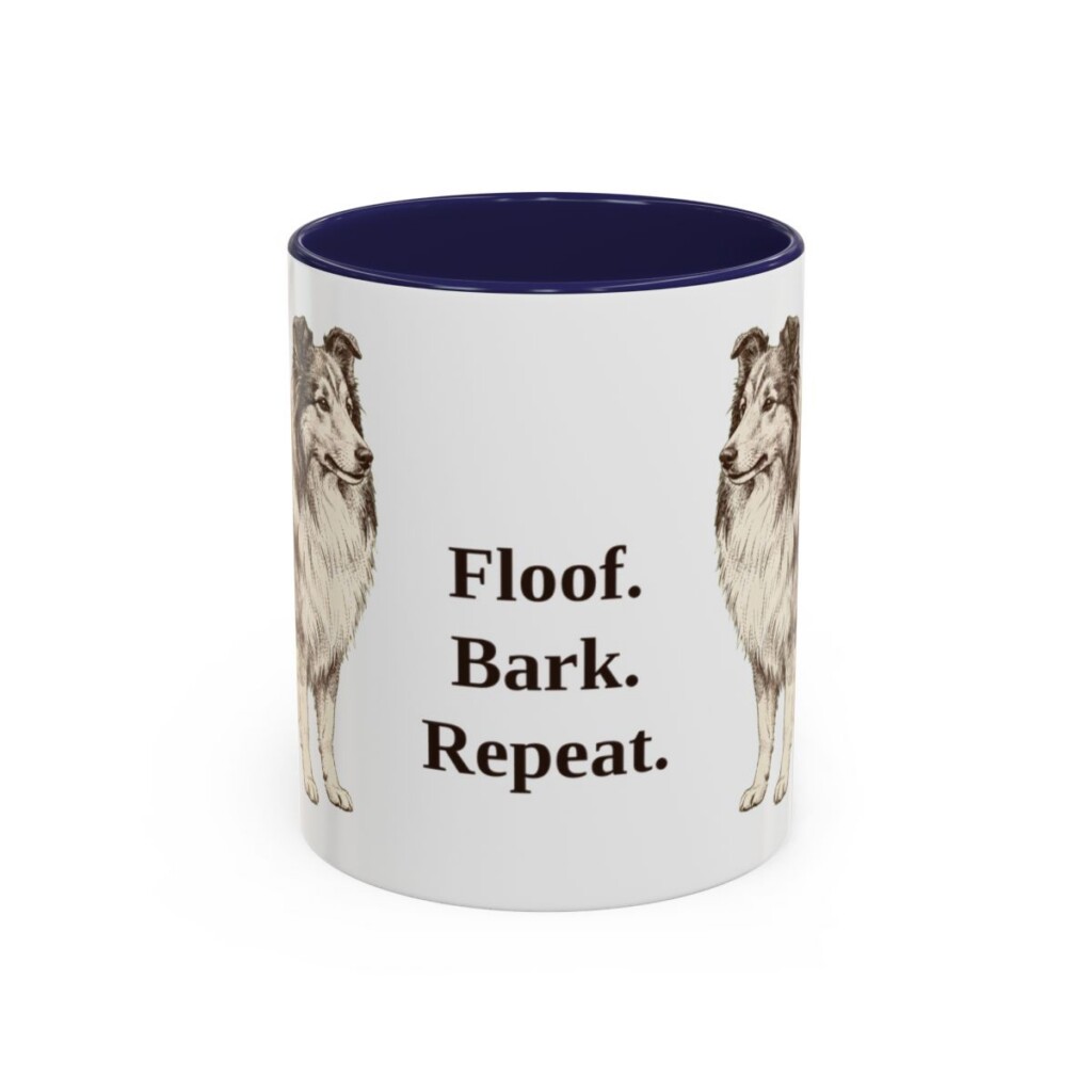 11oz-shetland-sheepdog-mug-humor-navy 11oz Funny Shetland Sheepdog Mug, Navy, front view